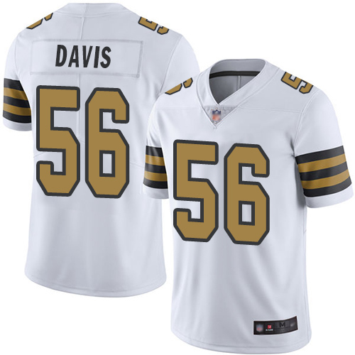 Men New Orleans Saints Limited White DeMario Davis Jersey NFL Football 56 Rush Vapor Untouchable Jersey